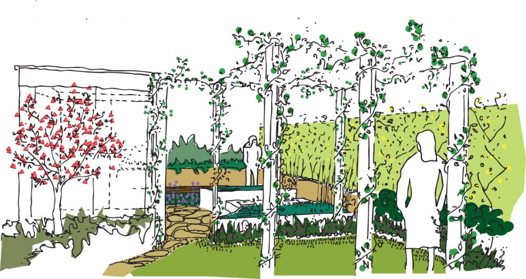 Christina Fuchs sketch for roof garden